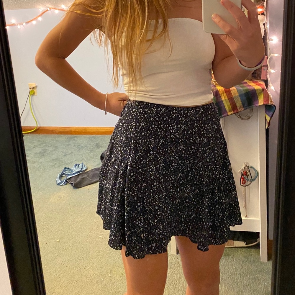 Blue floral skirt